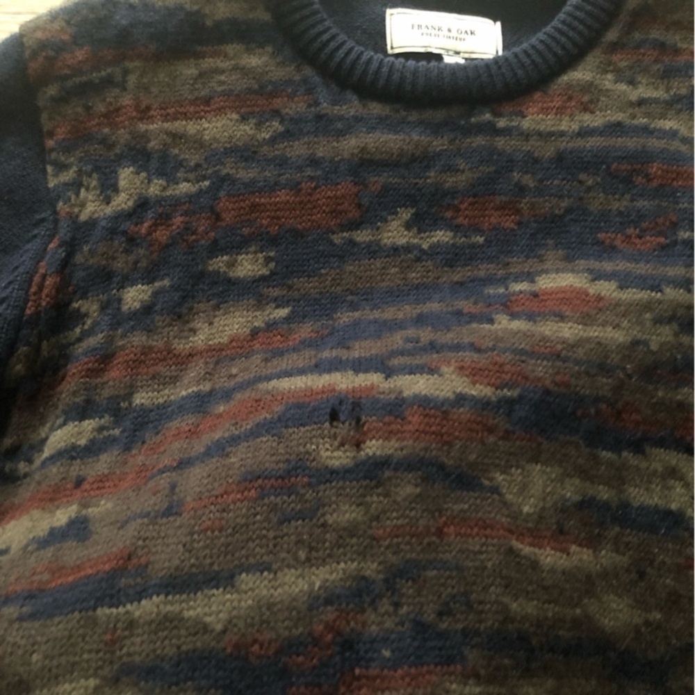 MASSIVE $10 SALE Frank & Oak 100% Wool Multitone Crewneck Sweater - Picture 8 of 12